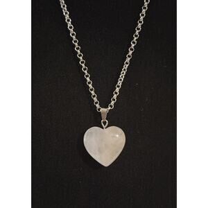 Rose Quartz Heart Pendant Necklace